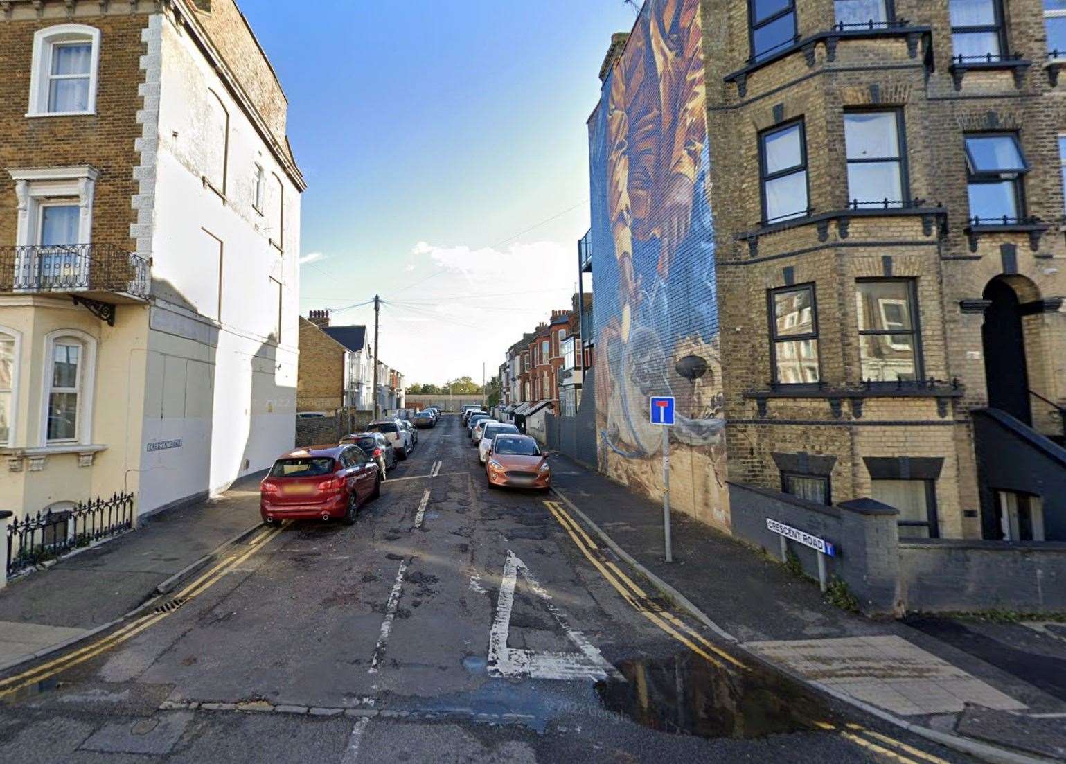 A woman has died after an "unexplained medical incident" in Cresent Road, Margate. Picture: Google