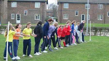 The start of the Year 6 Girls' race. Picture: STEVE CONSTABLE