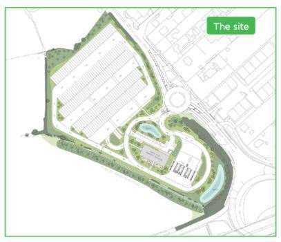 The location of the proposed HGV park off the M26 at Wrotham Heath