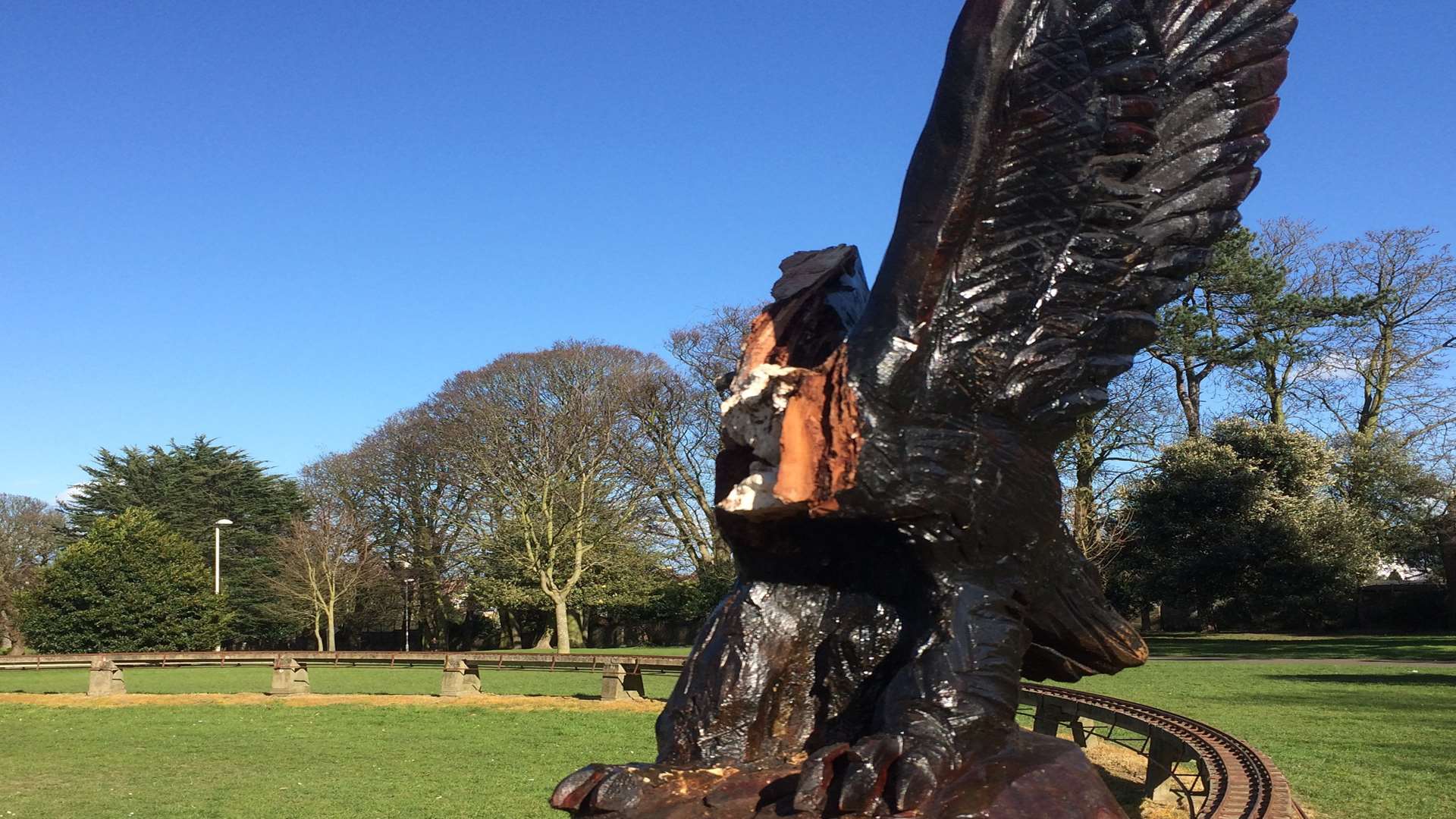 The headless eagle in Ellington Park