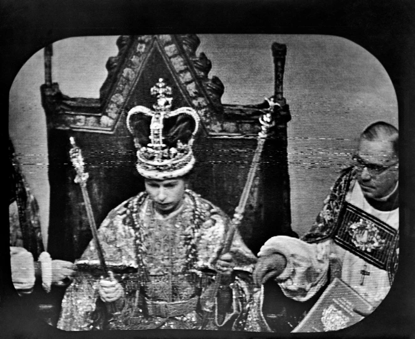 The Queen after being crowned in Westminster Abbey on June 2 1953 (PA)