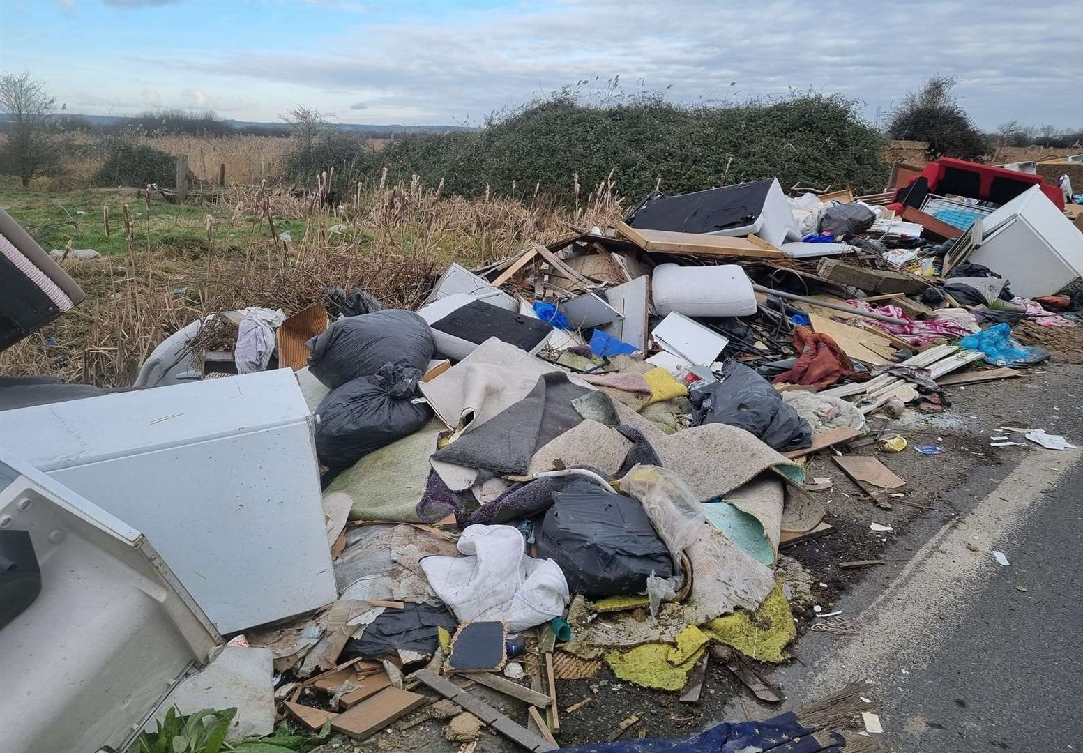 Fly-tipping along Ray Lamb Way in Erith. Photo credit: Kym Grant