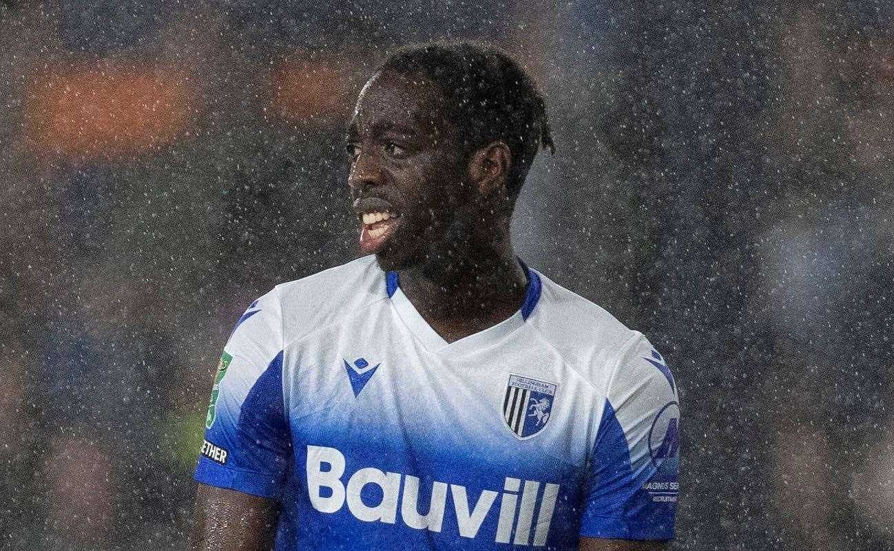 Ronald Sithole - the teenage ex-Gillingham forward netted on his Ashford debut as they triumphed 1-0 in the FA Trophy. Picture: @Julian_KPI