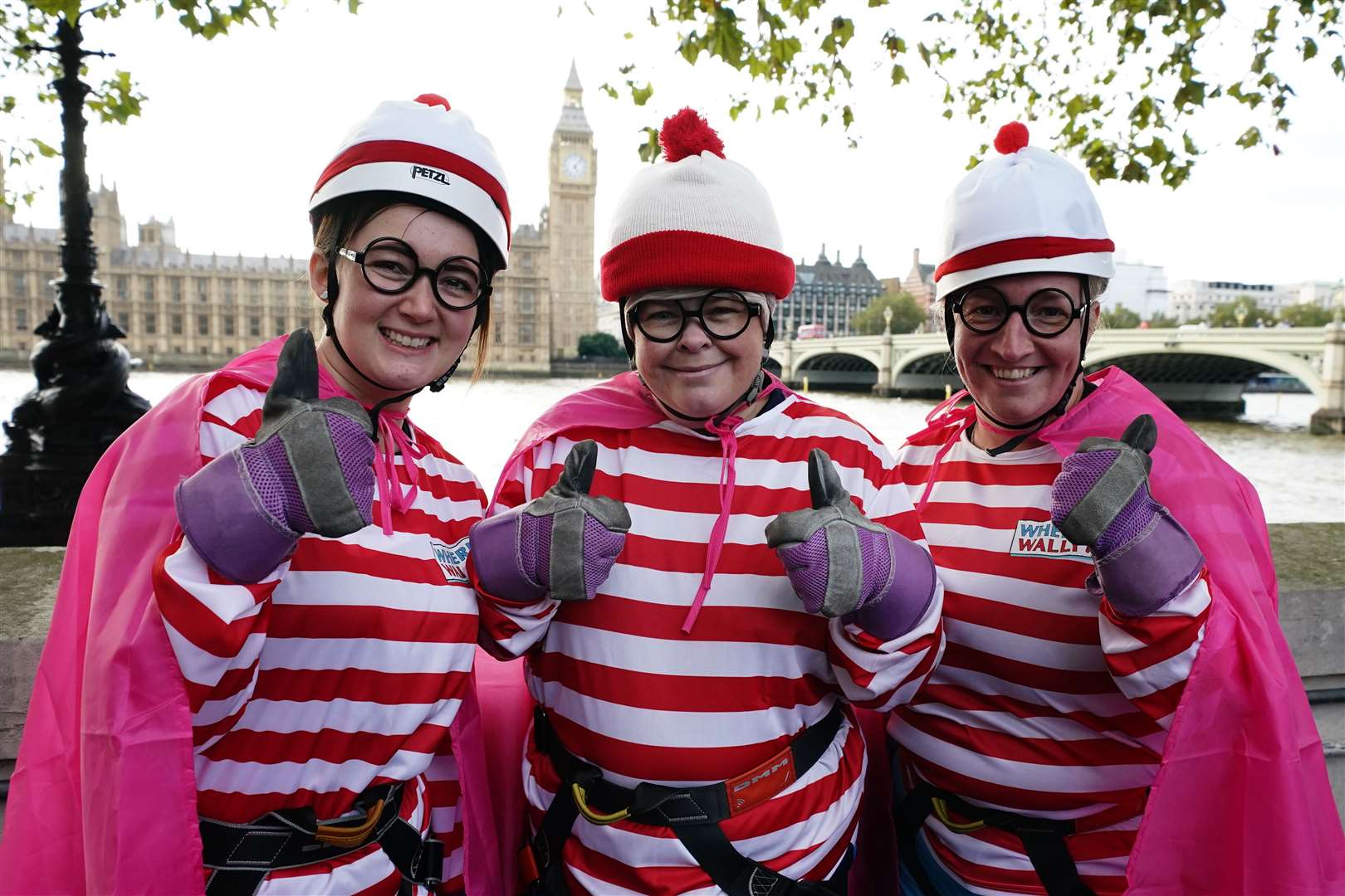 Claire Stork with Della Pearson and Levi Bowditch (Aaron Chown/PA)