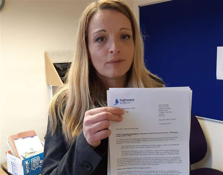 Claire Hall with the letter she got from Highways England in December 2018 Picture: Sam Lennon