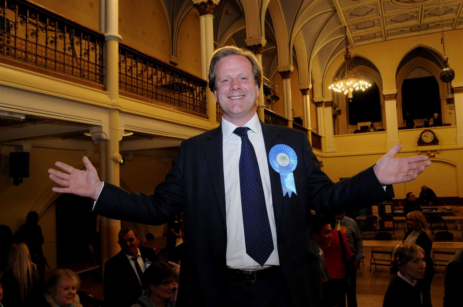 A delighted Charlie Elphicke after becoming Conservative MP for Dover Picture: Paul Amos