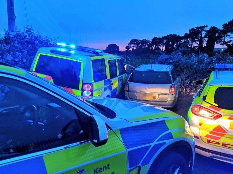 Police stopped the car in a farmer's field in Aylesford in June