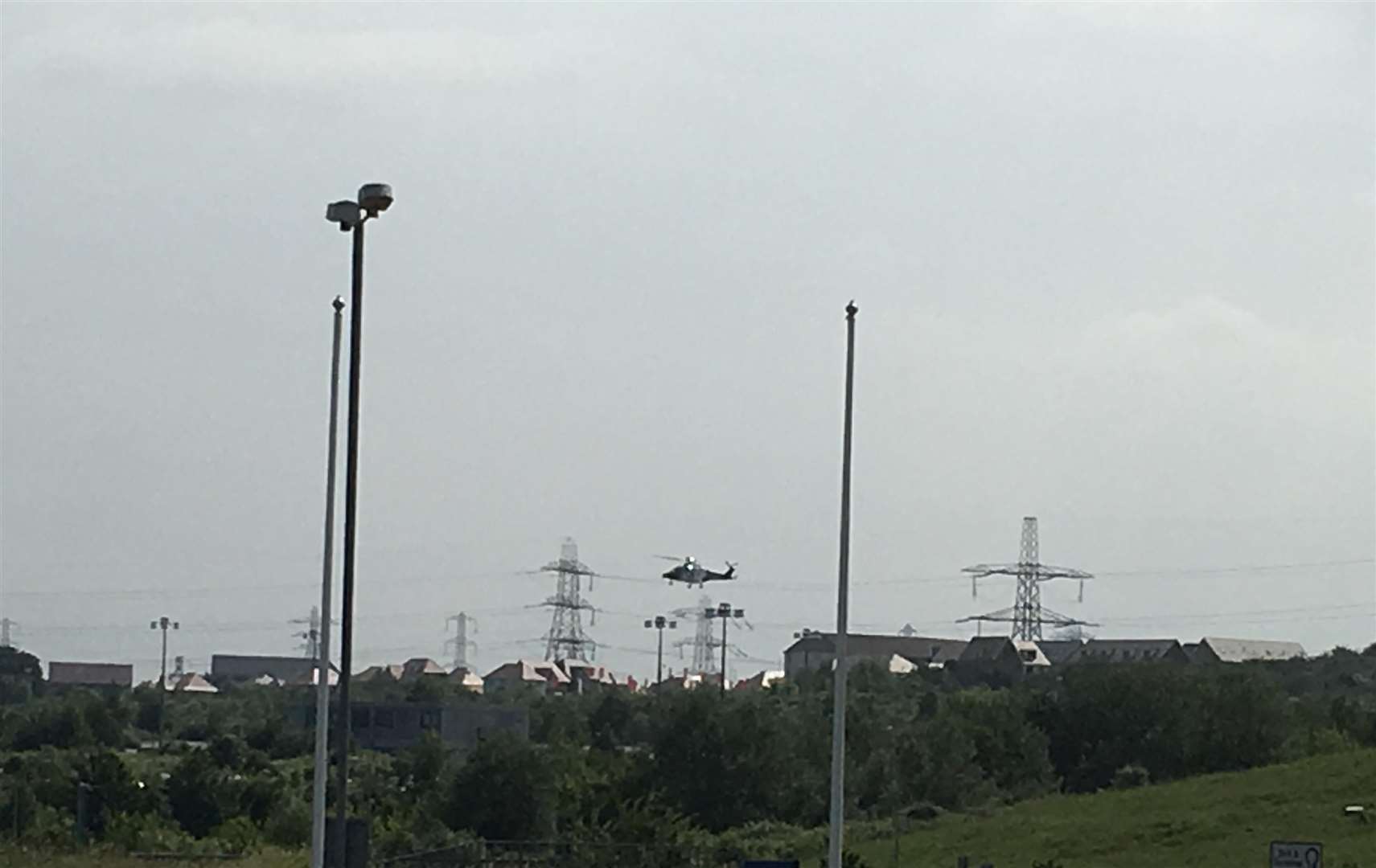 The air ambulance above the scene of the crash (2436134)