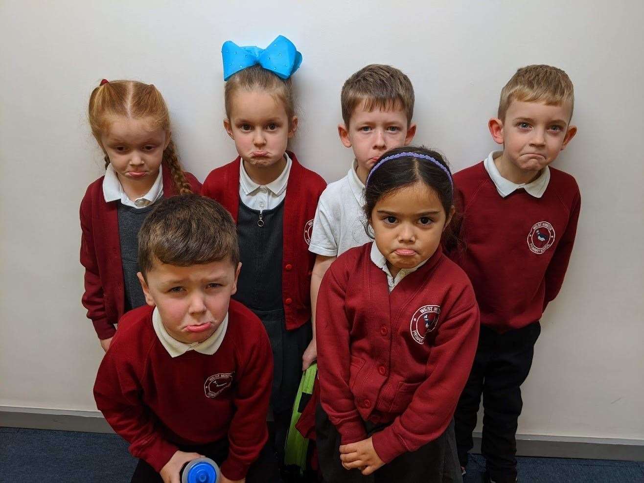 No milk: pupils from Violet Class in Year 1 at West Minster School, Sheerness