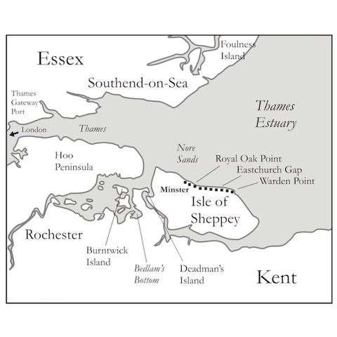 A map from Rag and Bone by Lisa Woollett showing the areas of Kent she knows. Published by John Murray