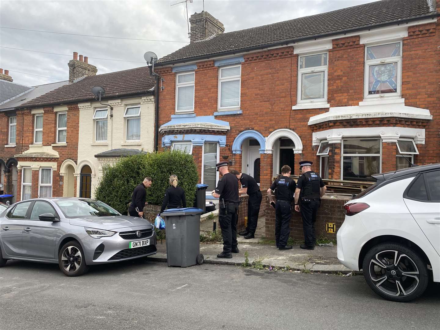 Police at the scene in Dover on Monday