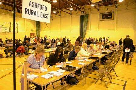 Election count in Ashford