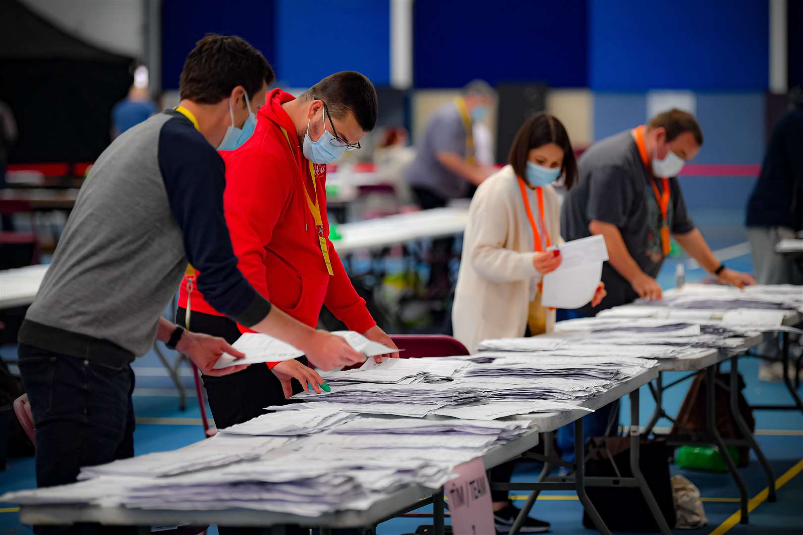 Counting continues in the Welsh Senedd elections at the Cardiff City House of Sport (Ben Birchall/PA)