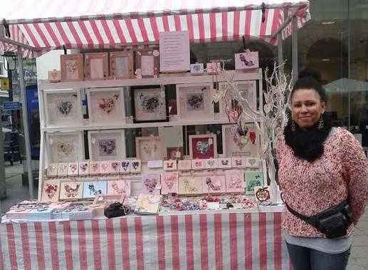 Craft worker Nicky Leaman, showcasing her creations at a fair in Ramsgate in November 2014