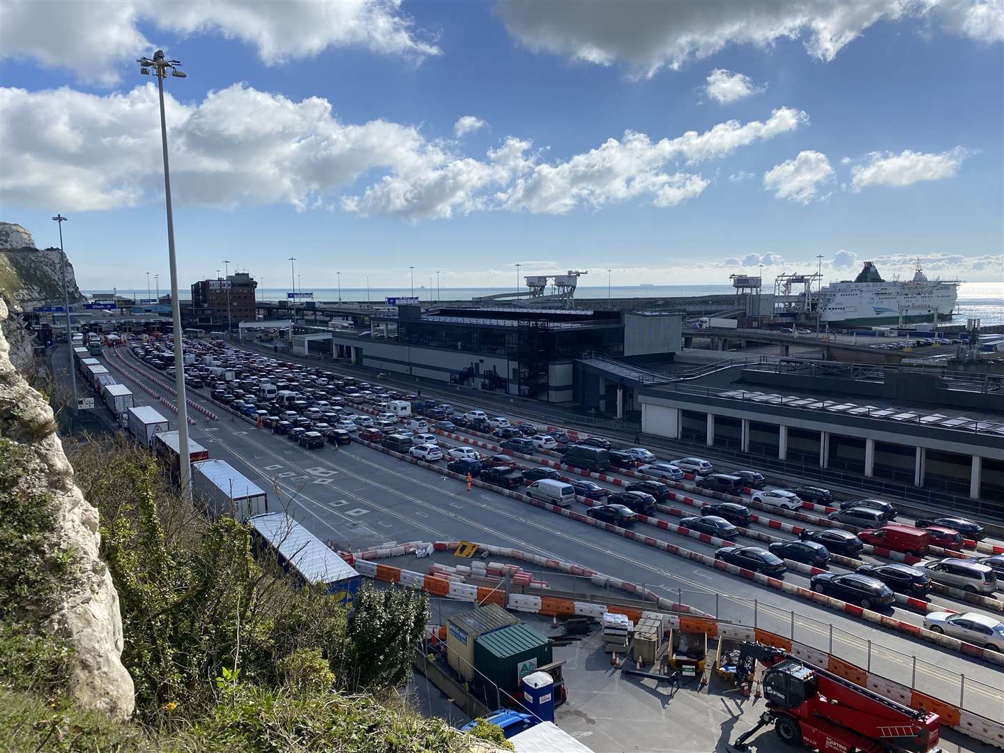 There are long queues at the Port of Dover