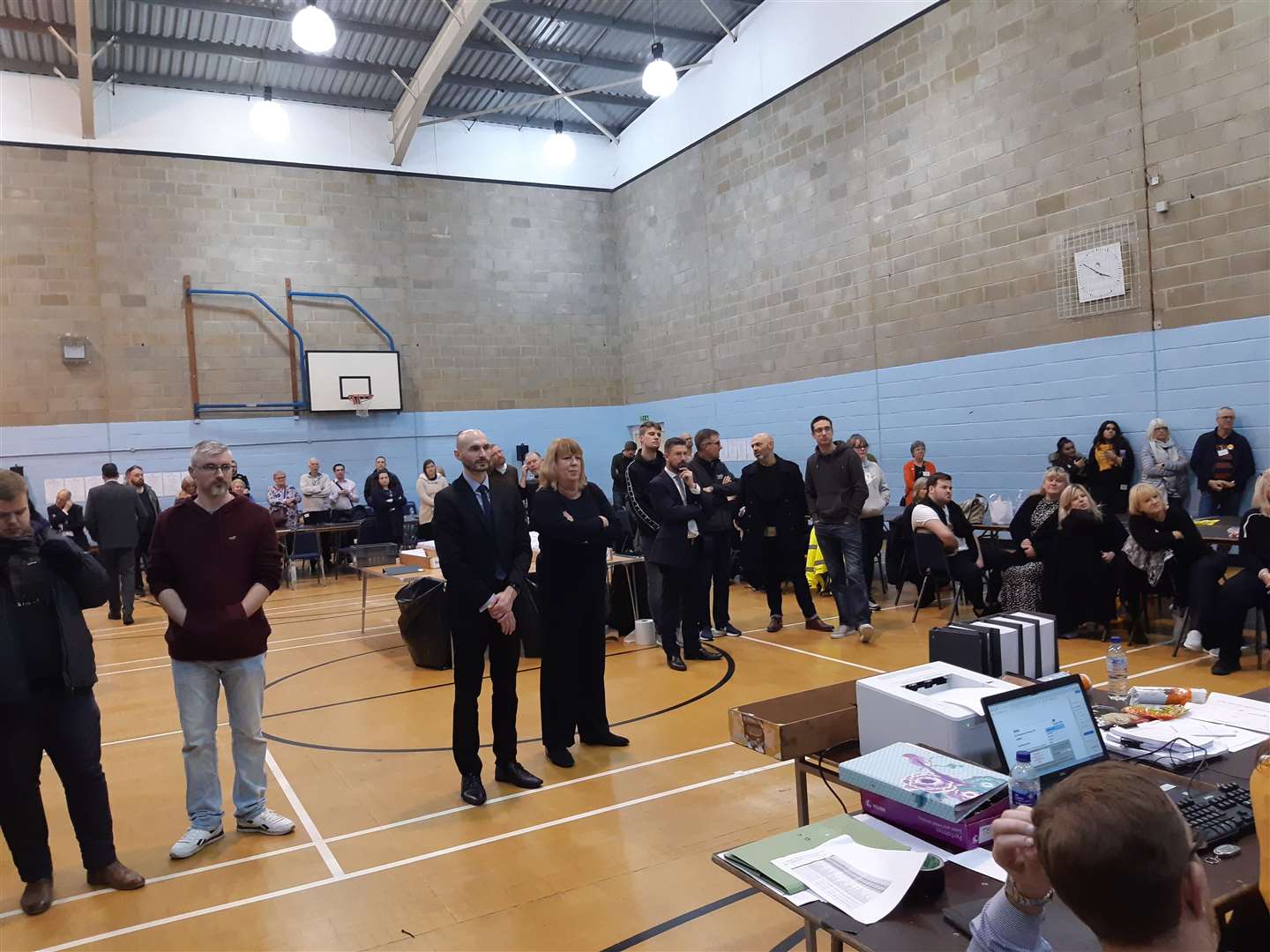 Crowds gathered for the result of the count