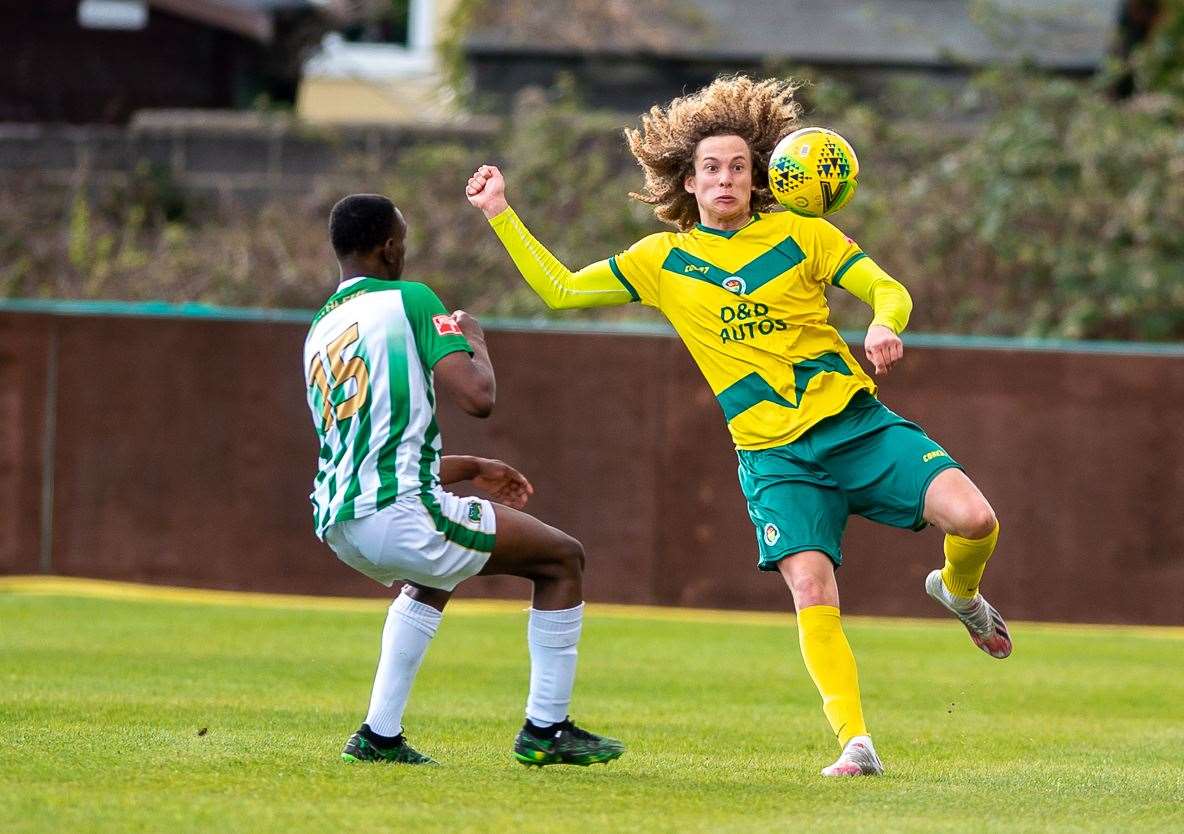 Jarred Trespaderne in action for Ashford at VCD Picture: Ian Scammell