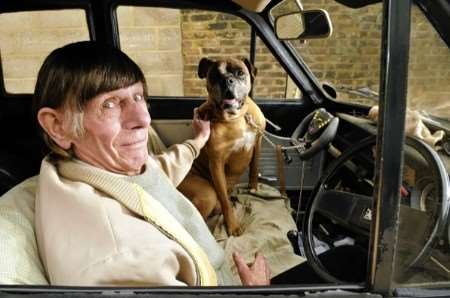 Brian Lambkin with his boxer dog Ben