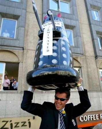 PARTY TIME: Geraint Jones enjoying the limelight during the victory celebrations. Picture: GARETH COPLEY/PA