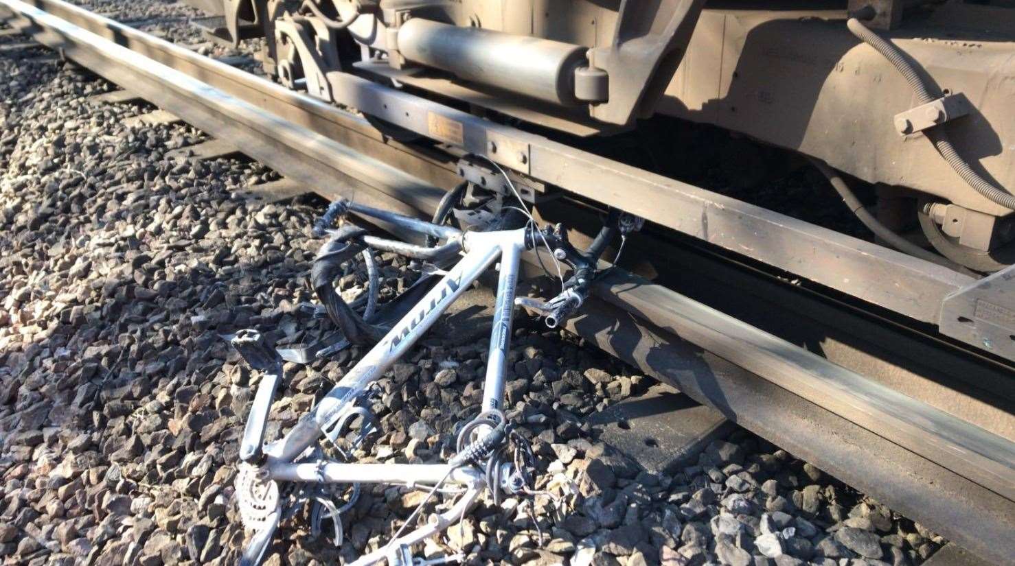 A train struck a bike on the tracks near Swanley. Picture: Network Rail Kent and Sussex