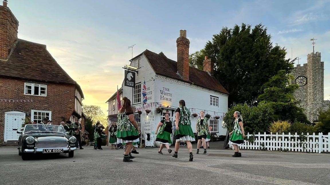 Morris dancing at The White Horse, Chilham. Picture: Tamsyn Steadwood