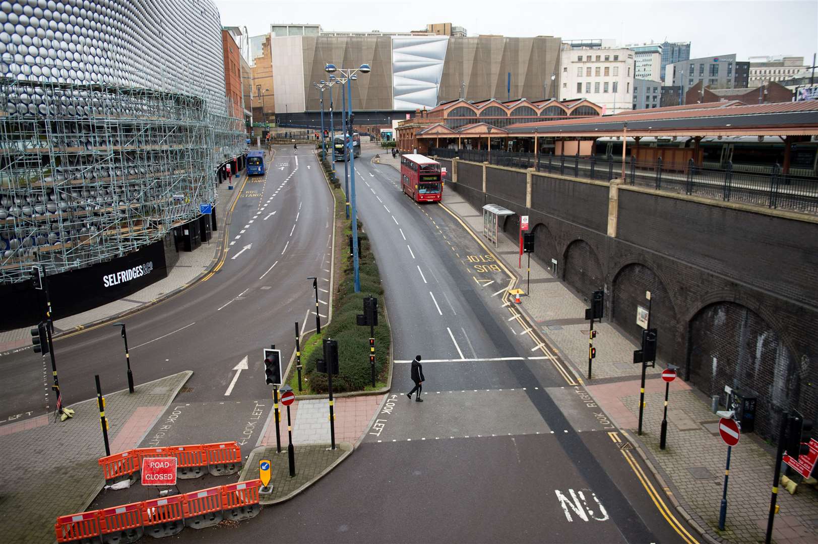 Non-essential retail like much of Birmingham’s Bullring Centre (left) has been hit hard during the pandemic, and has been shut since the post-Christmas lockdown (Jacob King/PA)