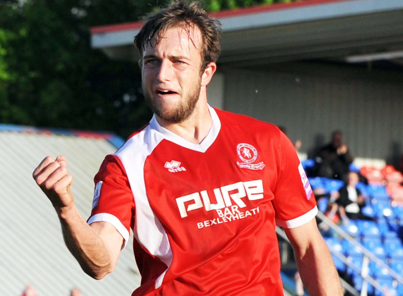 Jake Gallagher celebrates his goal. Picture: David Brown