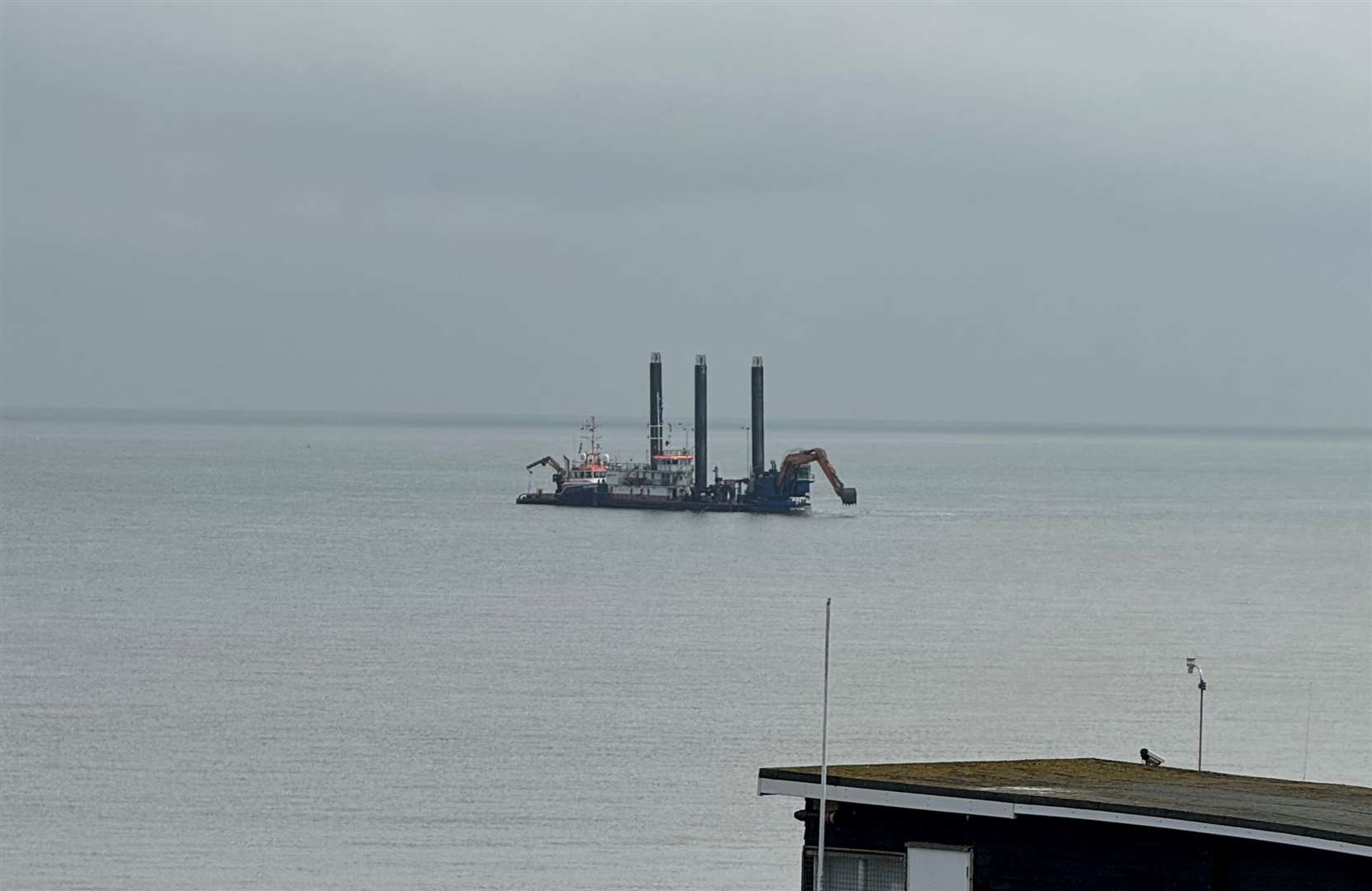 Work is taking place to install a new outfall pipe at Swalecliffe. Picture: SOS Whitstable