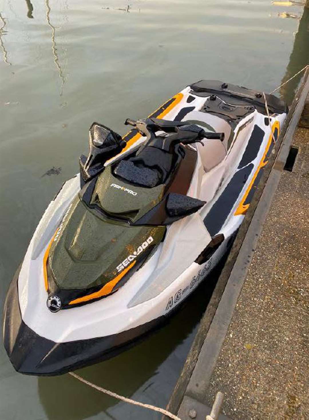 The jetski used by Steven Brogan and Anthony Reilly, who have been jailed after attempting to cross the North Sea on a jet ski with £200,000 of cocaine in a backpack (Suffolk Police/PA)