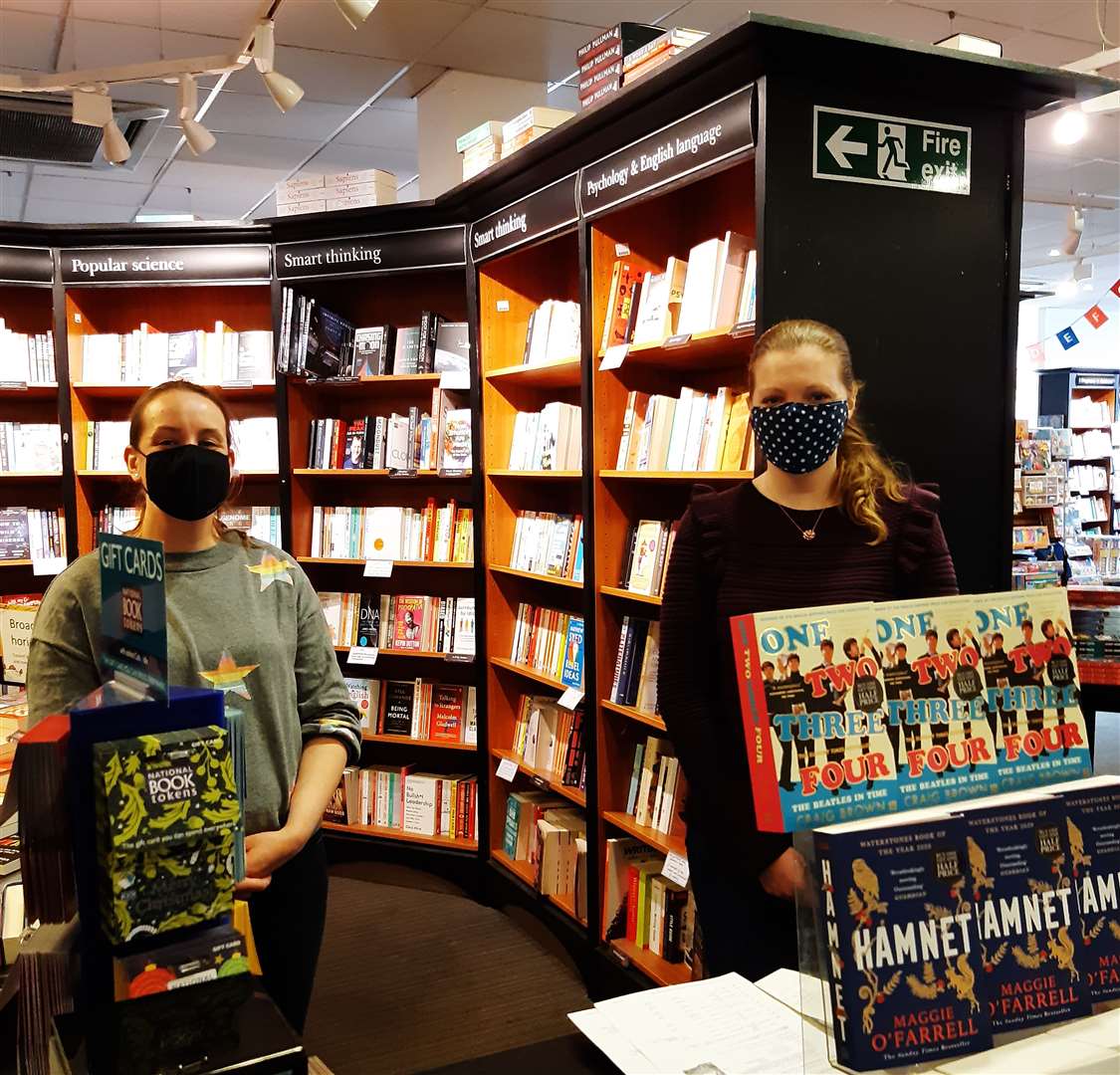 Booksellers Sarah O'Connell, left, and Catherine Osbourne at Waterstones in Maidstone