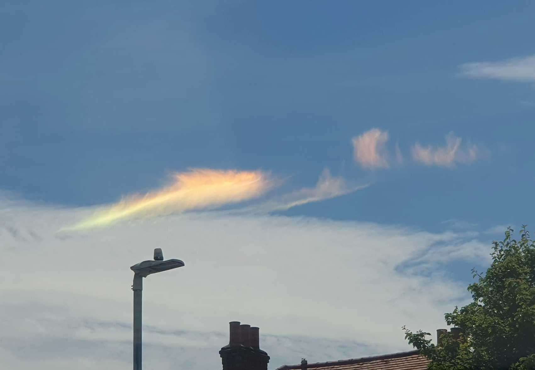 'Fire rainbows', as seen in Folkestone, happen when sunlight bounces off ice crystals in the atmosphere. Picture: Mishi Millward