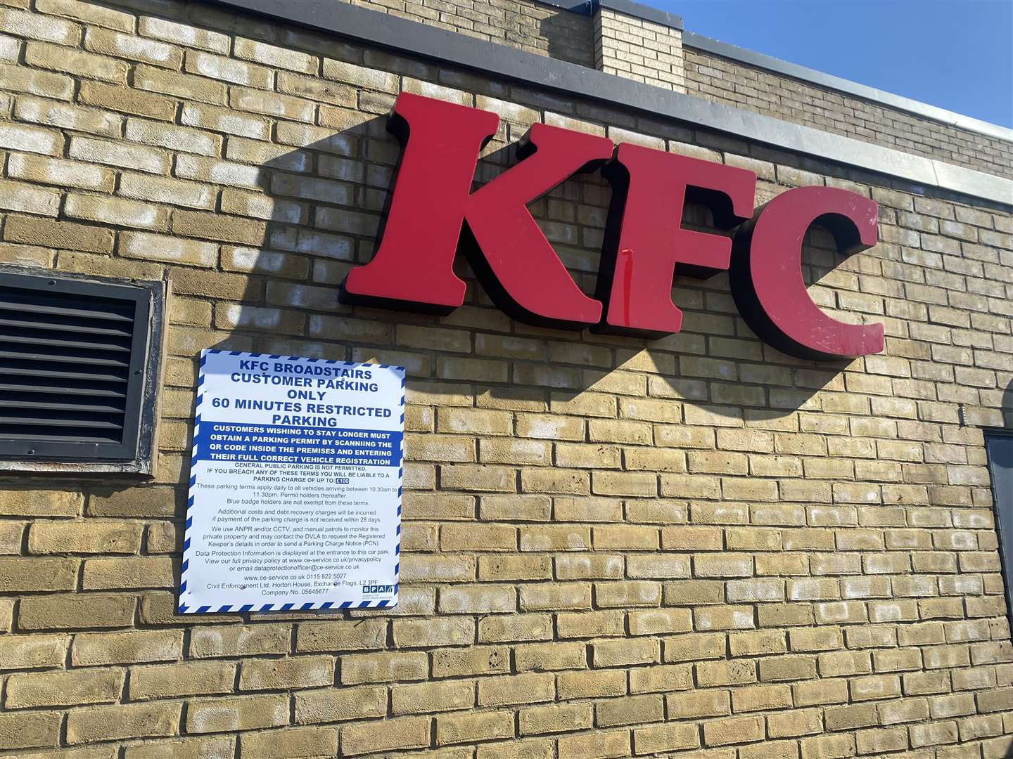 KFC Broadstairs at Westwood Retail Park issues threatening