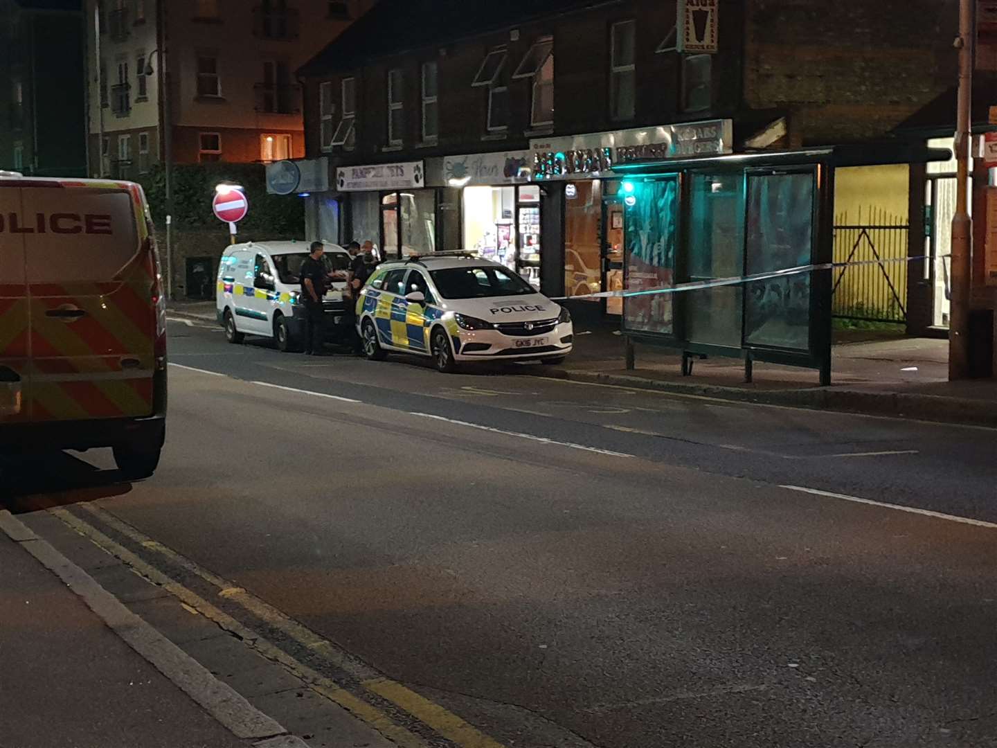 Police at the scene in West Street