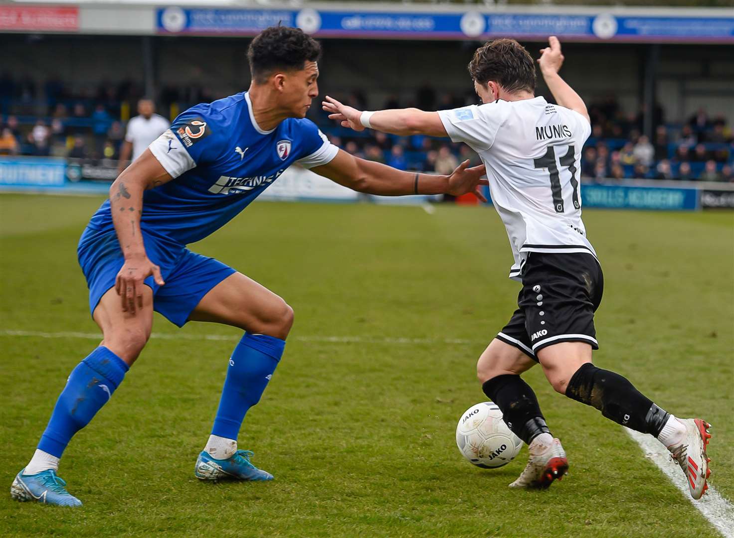 Dover's Jack Munns in action against Chesterfield last season. Picture: Alan Langley (43640029)