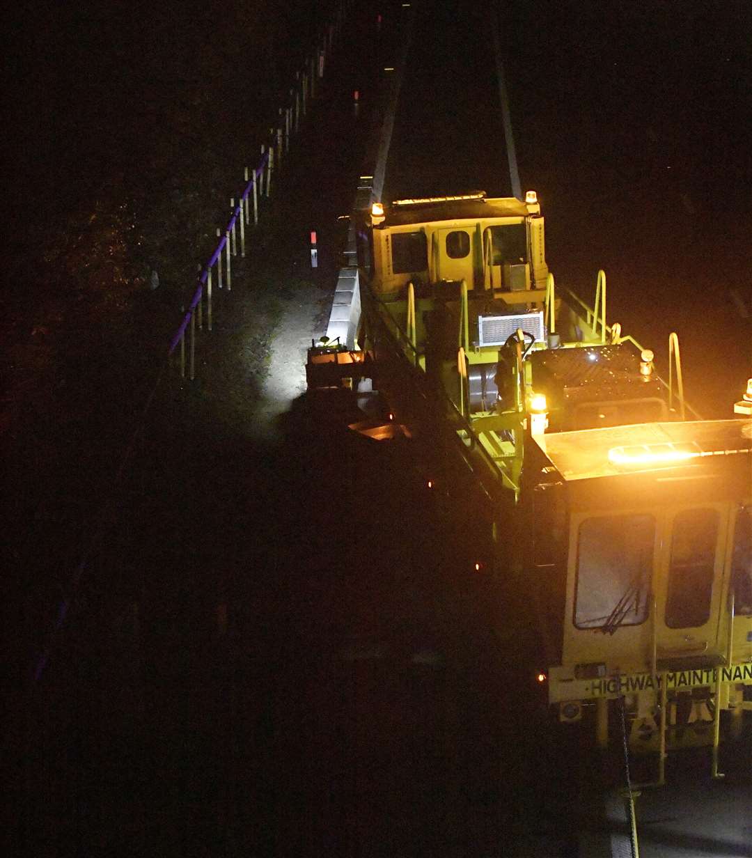 The barrier is stored on the London-bound hard shoulder. Picture: Barry Goodwin