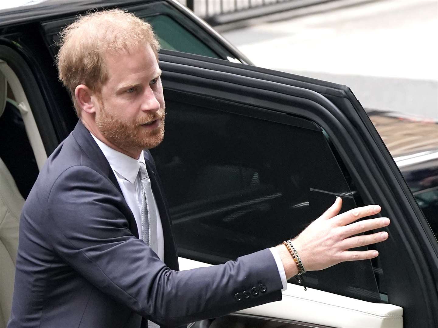 The Duke of Sussex arriving at the Rolls Buildings in central London to give evidence in a phone-hacking trial against Mirror Group Newspapers in June (PA)