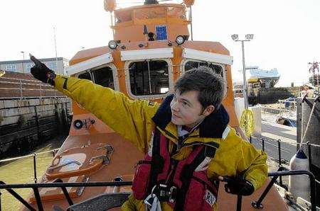 Arthur Ormesher aboard the Sheerness all-weather lifeboat