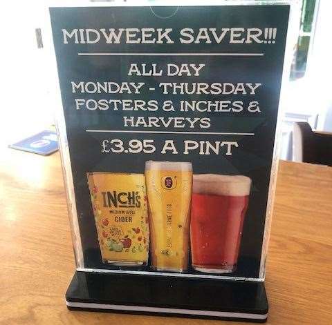 I was in on a Friday so I missed the midweek saver and had to pay £4.70 for my pint of Harvey's - though it was darned good pint and well worth the money