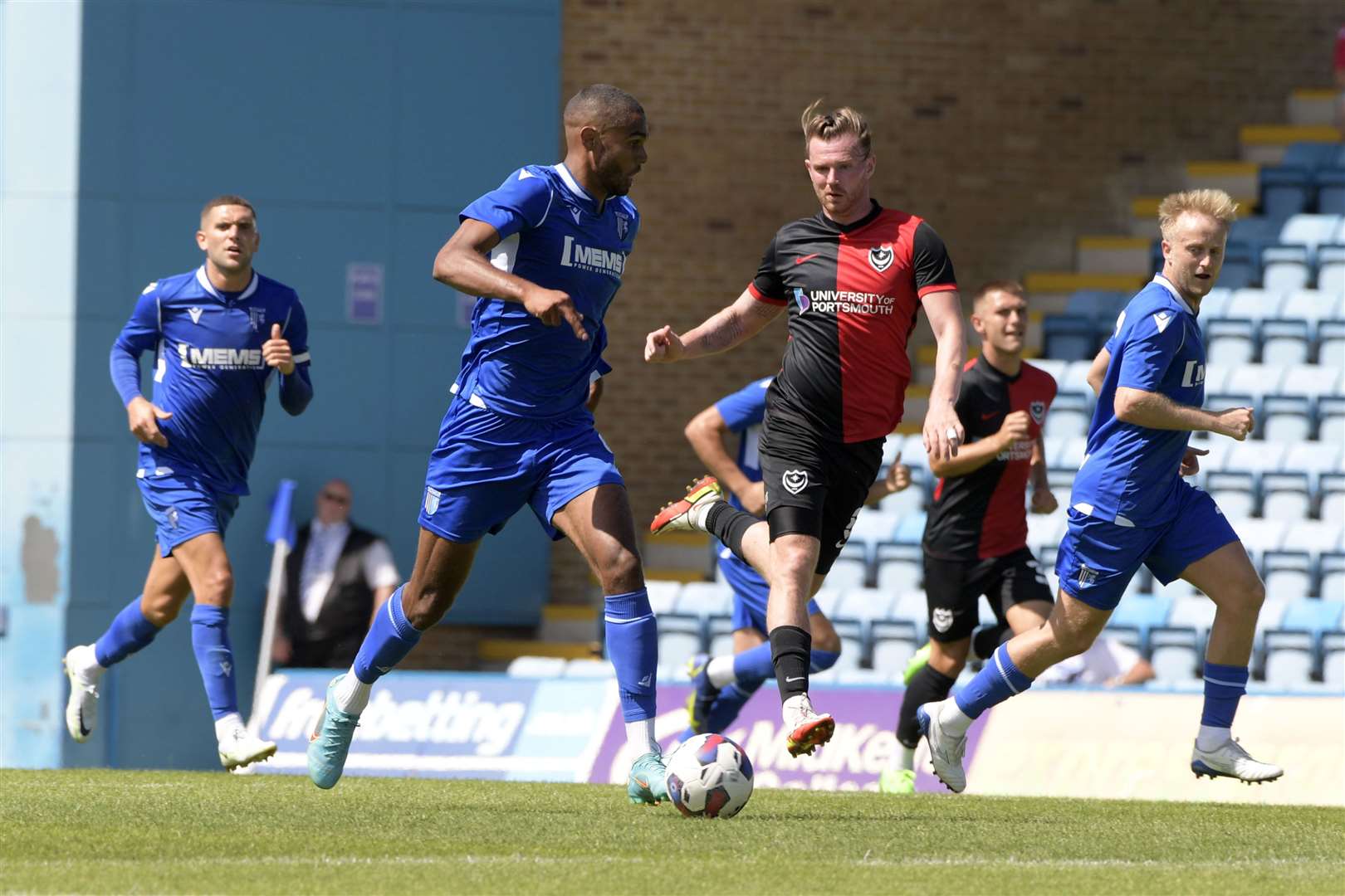 Mikael Mandron in pre-season action against Portsmouth. Picture: Barry Goodwin