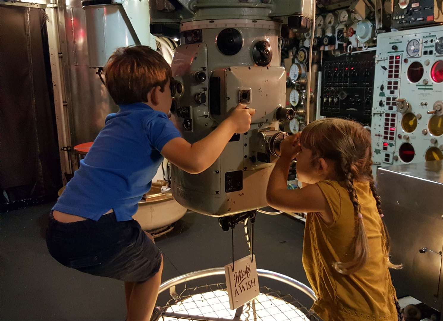 Children on HM Submarine Ocelot at Chatham dockyard