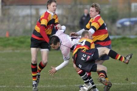 Sheppey's Dave Marsden is halted in his tracks