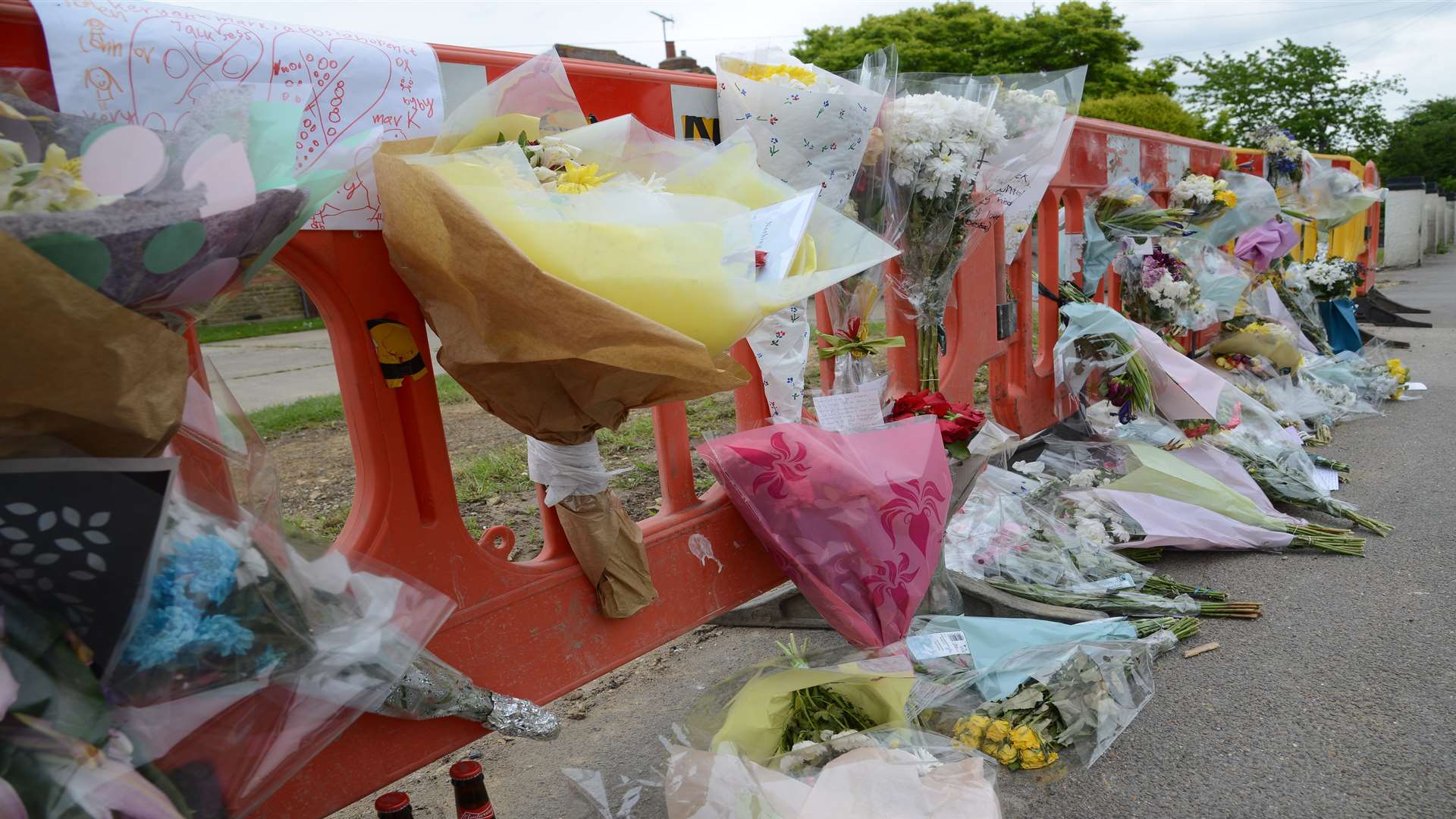 Floral tributes that were left in memory of Jack Burmingham