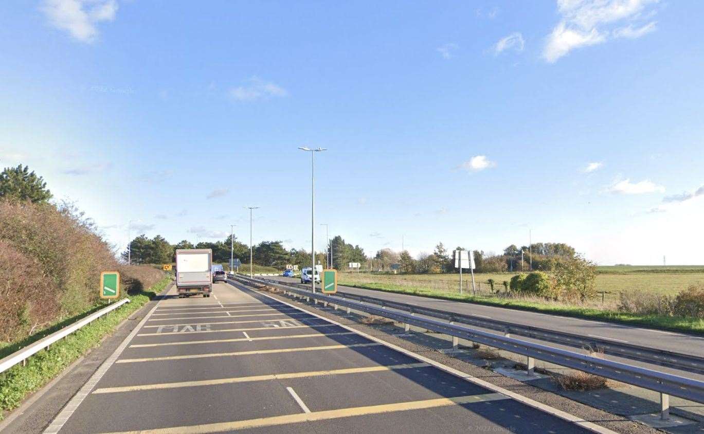 The crash took place between Potten Street Road and the A28 Canterbury Road. Picture: Google Maps