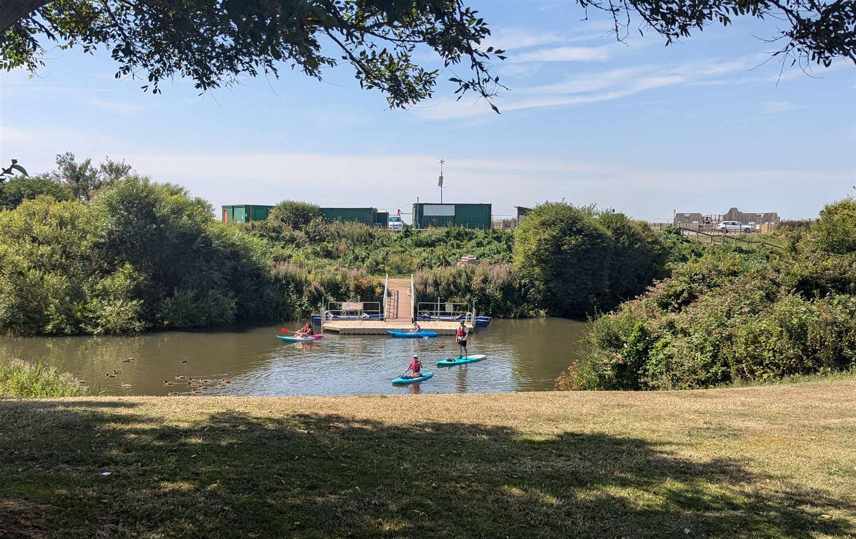 Paddleboarders enjoying the summer sun in Seabrook