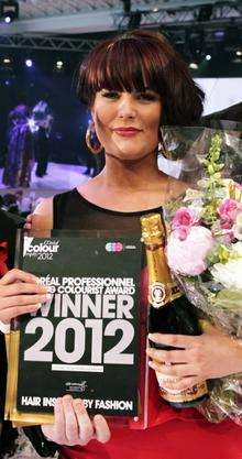 Lisa Candy who has won a top hairdressing award.