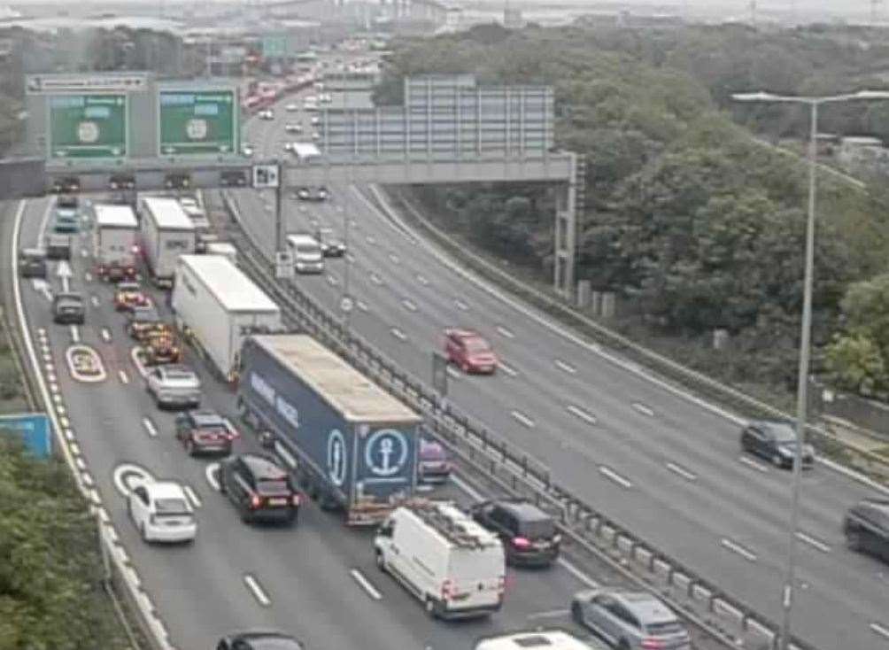 There are delays on the approach to the Dartford Tunnel due to reports of a broken down vehicle. Photo: National Highways