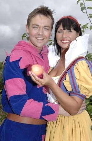 Stars Stephen Mulhern and Emma Barton who appear in the Marlowe Theatre panto Snow White and the Seven Dwarfs. Picture: Gerry Whittaker