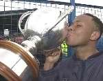 HAPPIER TIME: Che Stadhart celebrates winning the Ryman League's premier division