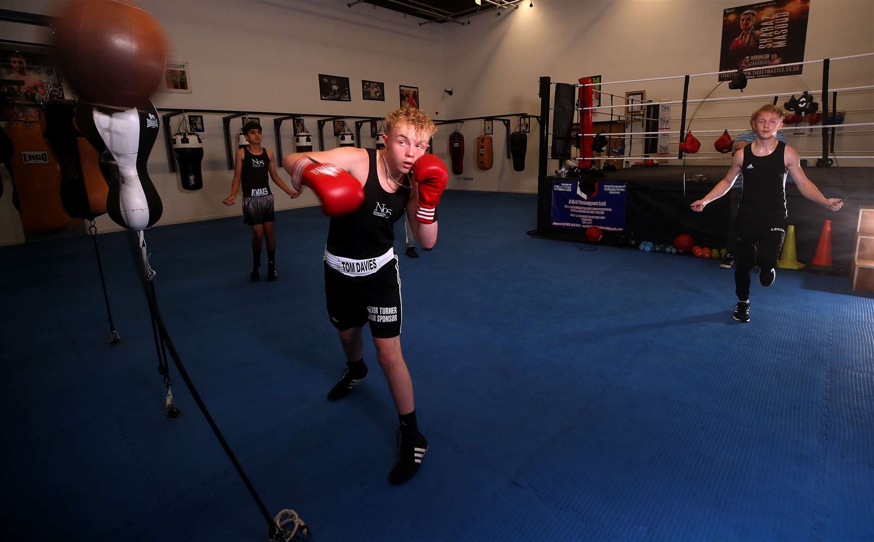 Tom Davies exercising at Wellington Boxing Academy in Telford (Nick Potts/PA)