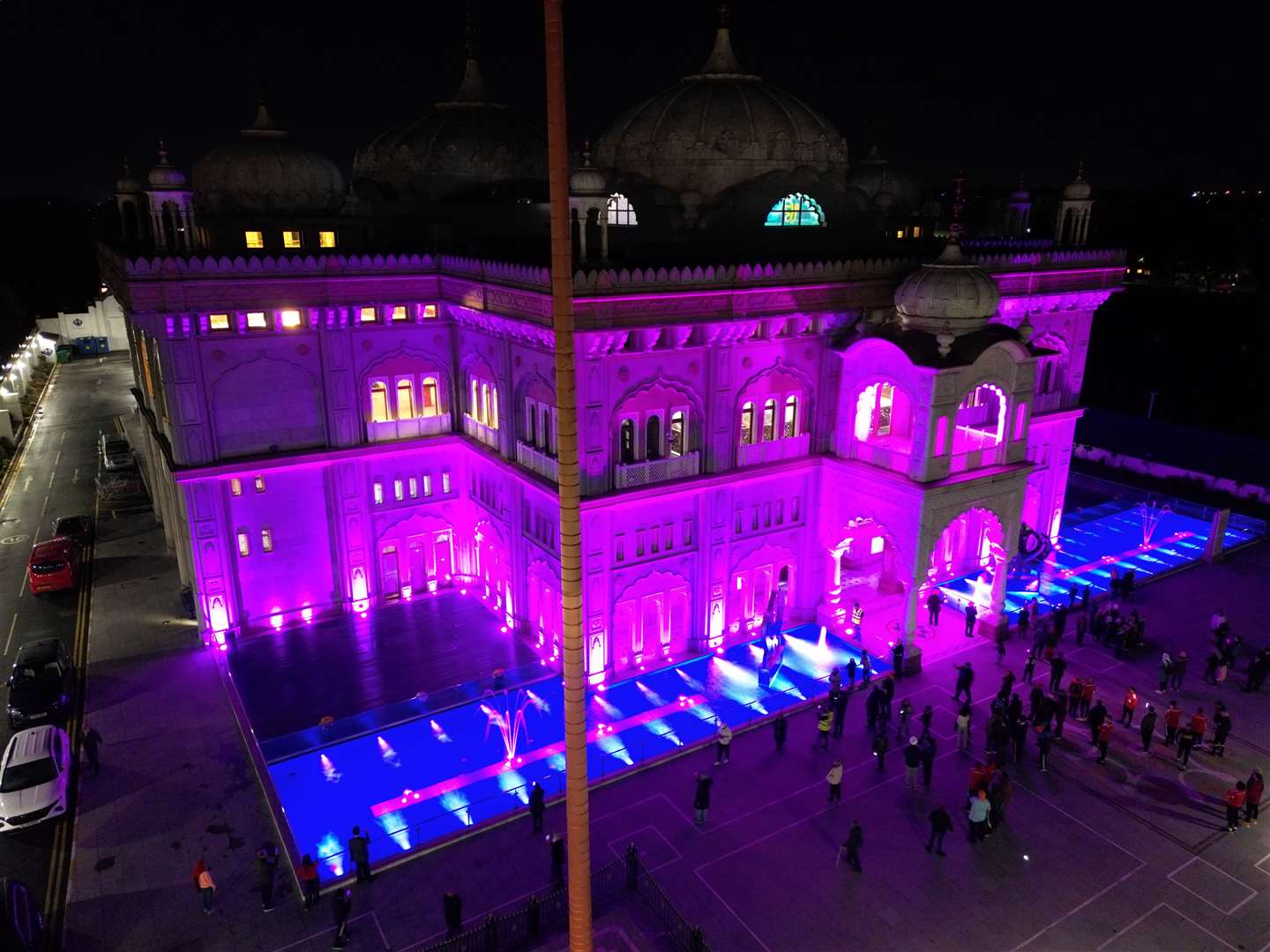 The lights and fountain have been replaced at the front of the Gurdwara. Picture: Jason Arthur